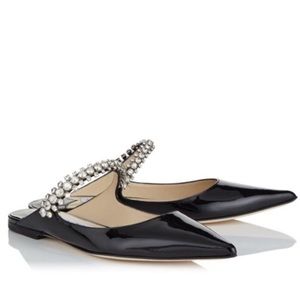 NEW Jimmy Choo Bing Flat Black Patent 38.5